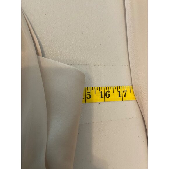 Davids Bridal Dress 40" Long Ivory Halter Neck Satin Gown Ties at Waist Size 4 - Picture 5 of 7